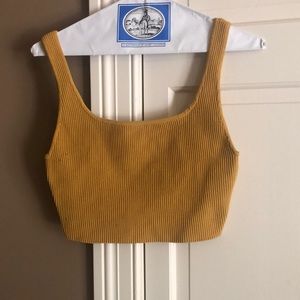 Stretch crop top in mustard